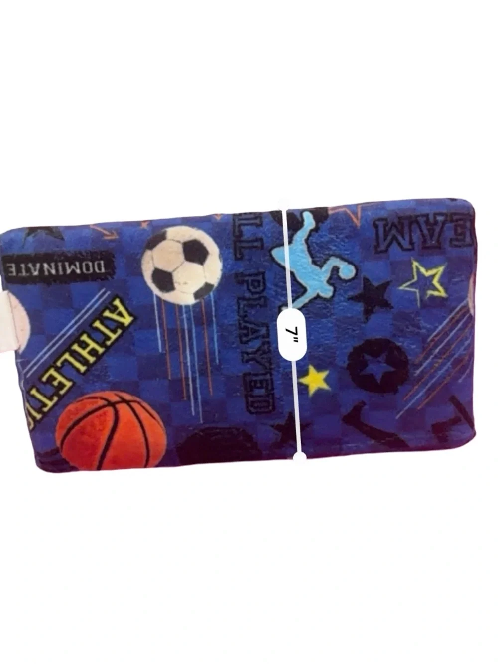 Iscream kids sports print plush folding tablet & laptop sleeve - size 11.5” x 7”
